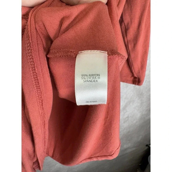 J Jill Tunic Shirt Womens Medium Pink Coral Wearever Collection Faux Wrap 3/4Slv - Picture 8 of 12